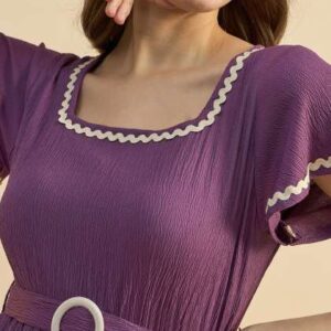 azira women solid square neck fit flare dress