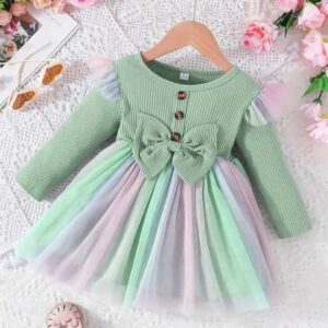 baesd girls striped gathered detailed modal net fi