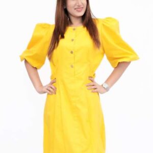bello dona clothing puff sleeve aline dress