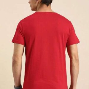bewakoof men red typography printed pure cotton ts