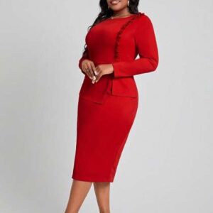 curve by kotty plus size peplum midi dress