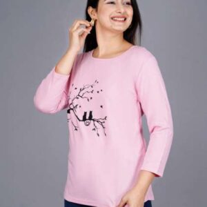 cloth bites women graphic printed round neck cotto