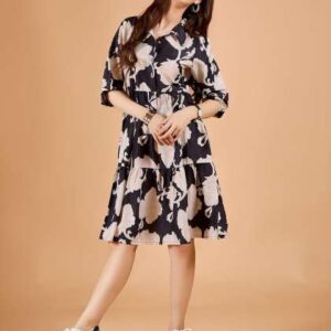 dressberry women printed fit flare dress