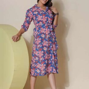 eco clothing floral print puff sleeve cotton aline