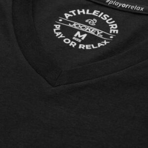 jockey men black solid vneck tshirt