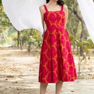 mabish by sonal jain women strappy box pleat midi