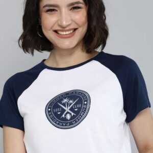 mast harbour women white navy blue typography pr