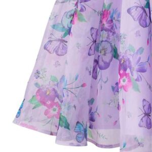 miss chief girls floral printed puff sleeve fit