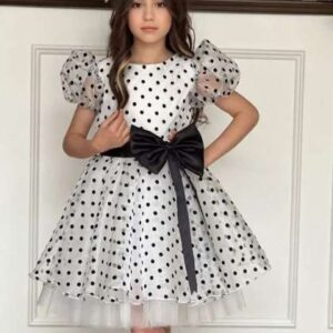 miss chief girls polka dot print net fit and flar