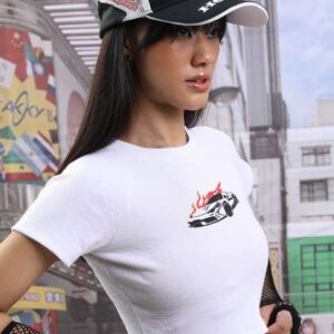 street by tokyo talkies white graphic printed crop