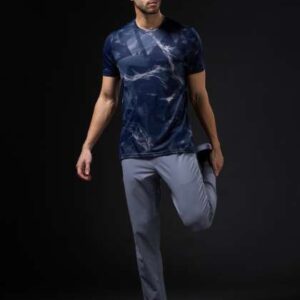 technosport men upf50 abstract printed round neck