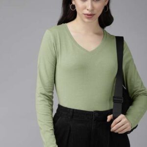 the roadster lifestyle co women sea green vneck pu