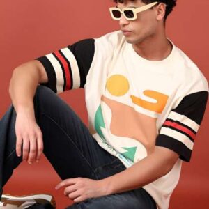 vmart men graphic printed round neck cotton tshirt