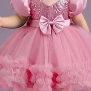 zg garments girls puff sleeve fit flare dress