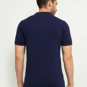 max men navy blue polo collar tshirt